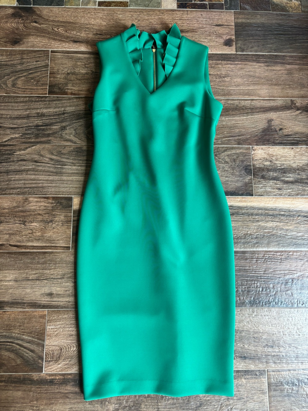 Calvin Klein Green Scuba Dress Size 4 Excellent